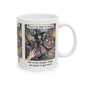 "No Time to Explain" Mug - Whimsical Witch & Dragon Coffee Cup for Goth Aesthetic