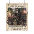 "Be Someone's Alibi" Witchy Matte Paper Poster for Dark Humor Home Decor