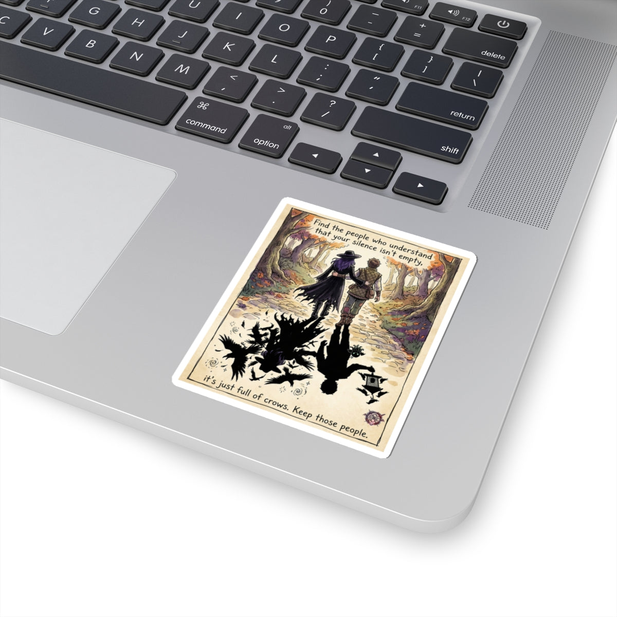 "Silence Full of Crows" Funny Witch Sticker - Introvert Love Vinyl Decal & Best Friend Gift