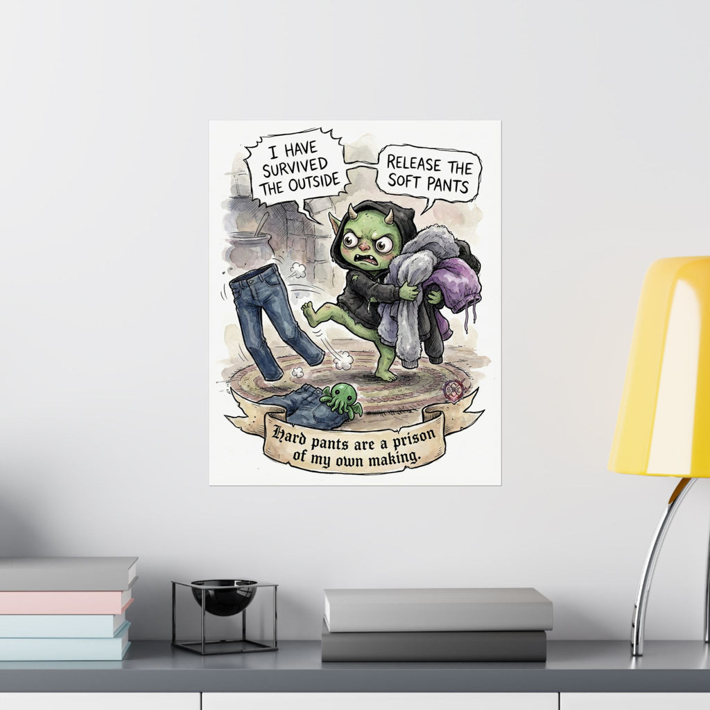 "Soft Pants" Witchy Matte Paper Poster for Dark Humor Home Decor