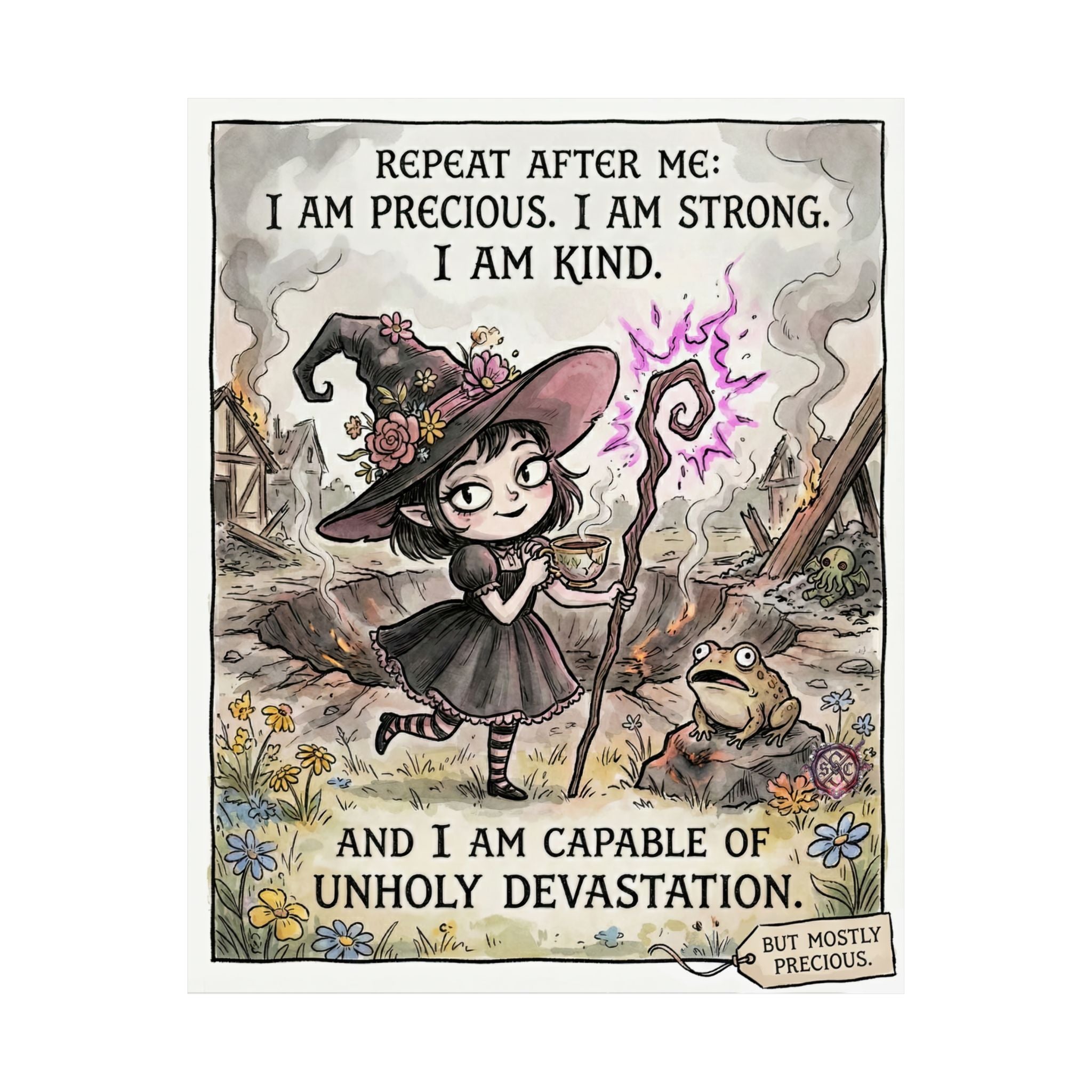 "I Am Precious" Funny Witch Matte Poster - Empowerment Wall Art & Goth Decor